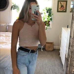 pink crop top